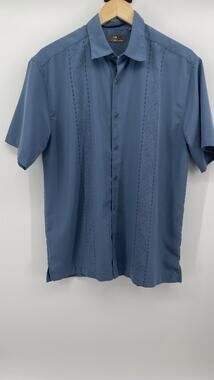Cafe Luna Mens Medium Blue Polo Shirt Short Sleeve Performance Golf Casual